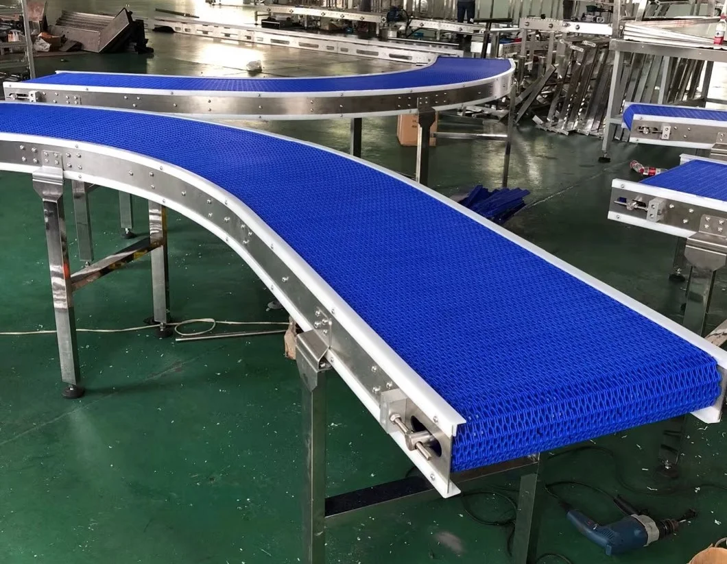 Food Standard Material Conveyor Belt Handing Turning Modular Belt Conveyor