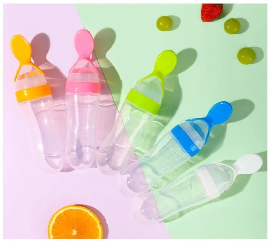 Silicone Pasta di Riso Cucchiaio Bottiglia Estrusione Spremere Alimentazione Alimentatore Morbido per Bambini per Prodotti per Bambini