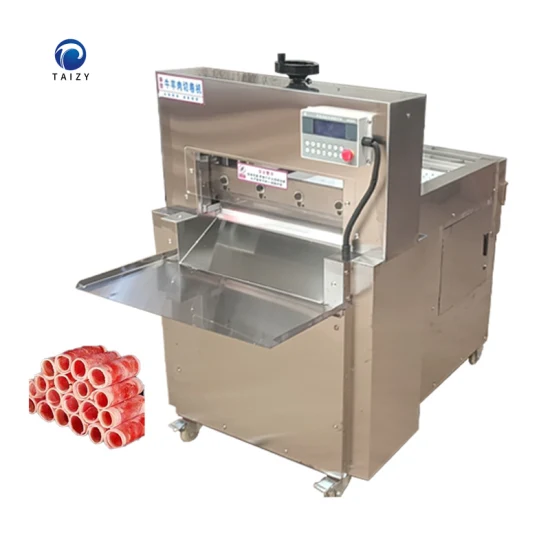 Affettatrice per pancetta e rotolo di agnello CNC completamente automatica commerciale in acciaio inossidabile che taglia l'affettatrice per carne congelata